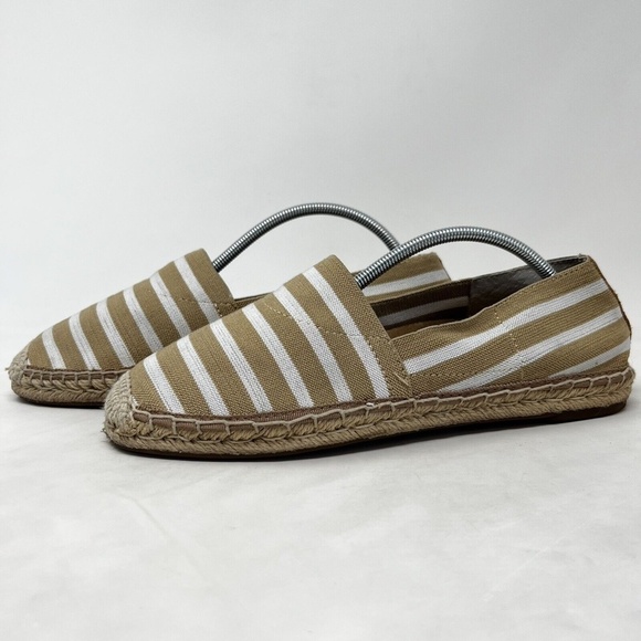 Vionic Valeri Espadrille Flats Sand Stripe Stretch Slip On Shoes Size 8.5 - Picture 2 of 12